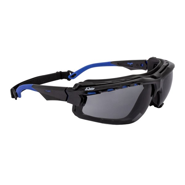 Radians THRAXUS Elite, IQUITY Safety Eyewear, Blue w Rubber Gasket, Smoke IQ Lens TXE2-23ID
